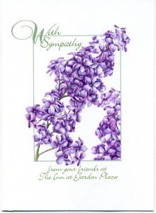 Lilac Sympathy Card #304S, 5"X7"
