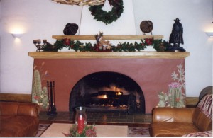 Fireplace in the lobby of The Wigwam Resort in Litchfield Park, AZ