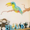 photo of child-like toucan mural
