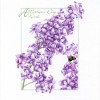 Picture of a card with lilacs and a bee.