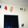 picture of painted cloth line in laundry room